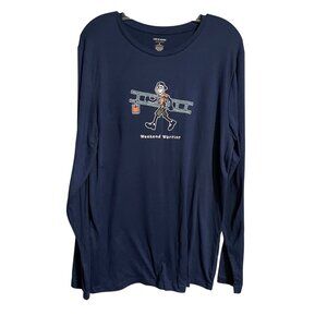 Life Is Good Sleepwear Weekend Warrior Long Sleeve Shirt Mens M Navy Blue